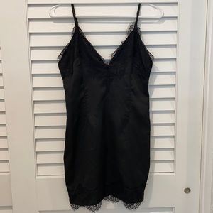 Sexy black slip dress